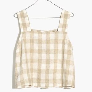 Madewell Linen-Blend Sunside Button-Back Top: Undyed Edition, Size 4